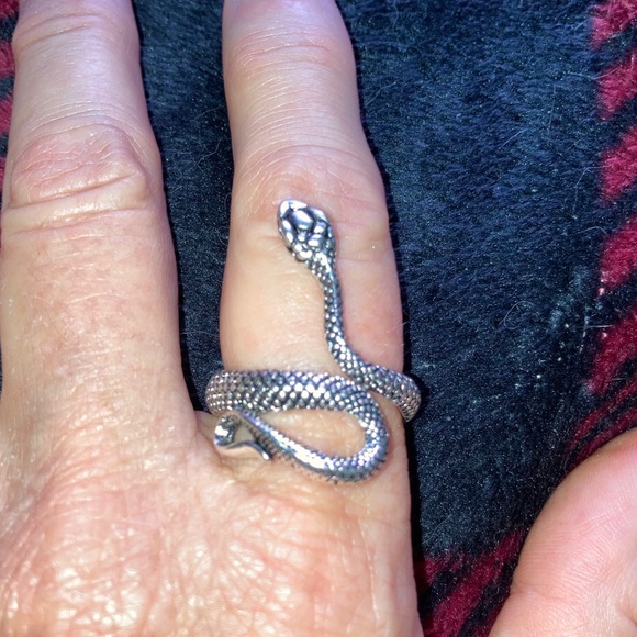 Vintage-Style Punk Snake Wrap Around Emo Cool Silver Alloy Adjustable Ring H221 - Picture 5 of 16